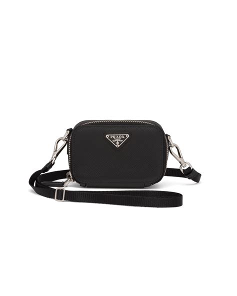 prada saffiano leather mini pouch.